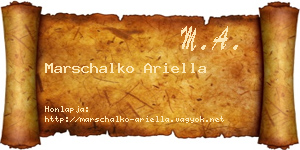 Marschalko Ariella névjegykártya